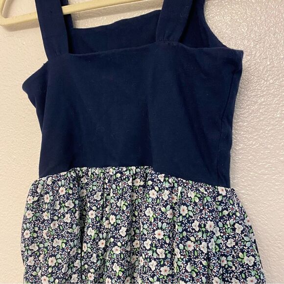 Gap kids girls navy blue tie shoulder floral skirted dress side zip L 10/11 - Picture 10 of 14